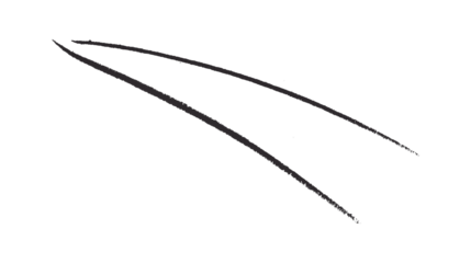 Hand drawn black pencil lines, circles, stripes and squiggly lines on transparent background.