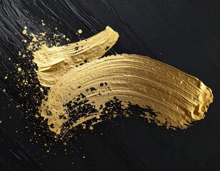 高級感漂う金箔の輝きが広がる和風ブラシアート背景テクスチャ