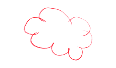 Hand drawn red pencil lines, circles, stripes and squiggly lines on transparent background.