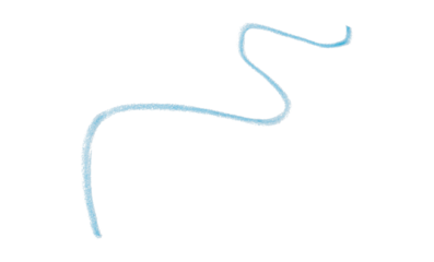 Hand drawn light blue pencil lines, circles, stripes and squiggly lines on a transparent background.