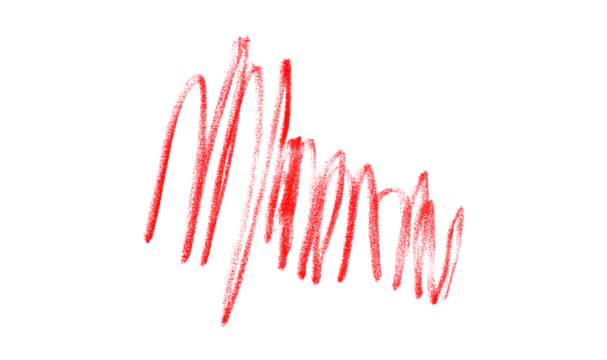 Hand drawn red pencil lines, circles, stripes and squiggly lines on transparent background. - Powered by Adobe