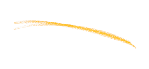 Hand drawn yellow pencil lines, circles, stripes and squiggly lines on a transparent background.