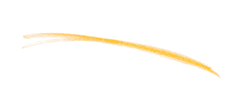 Hand drawn yellow pencil lines, circles, stripes and squiggly lines on a transparent background.