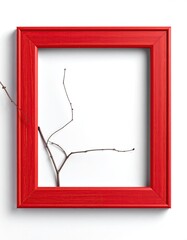 Red frame with a dry branch