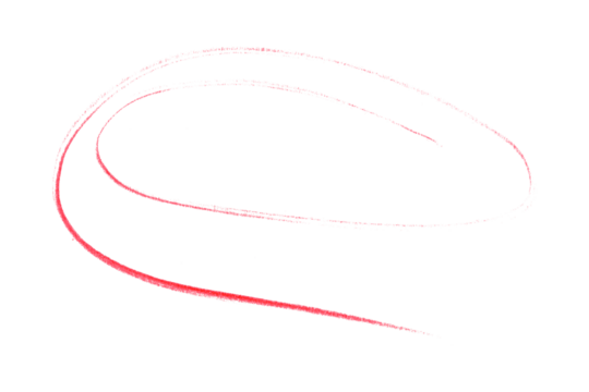 Hand drawn red pencil lines, circles, stripes and squiggly lines on transparent background. - Powered by Adobe