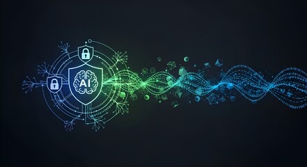 Artificial Intelligence Cybersecurity Data Protection Concept
