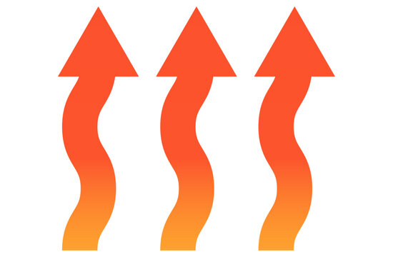 Energy and Heat Arrows &ndash; Rising Orange and Red Vector Design