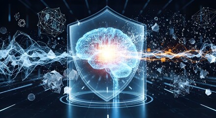 Artificial Intelligence Cybersecurity Data Protection Concept