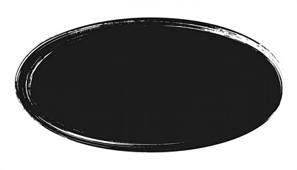 Black oval shape with textured edges