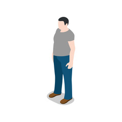 Isometric illustration of a man standing, isolated on transparent background