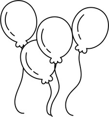 decorative balloon doodle outline