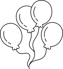 decorative balloon doodle outline
