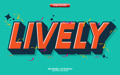 Lively 3d editable text effect