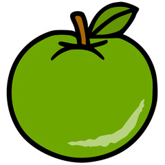 Green apple hand drawn vector icon