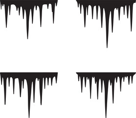 Frozen Silhouette: Dramatic silhouette of icicles, capturing the stark beauty of winter with intricate detail and a sense of cold, stillness, and captivating form.