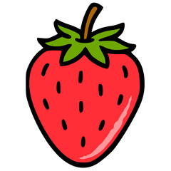 Obraz premium Strawberry hand drawn vector icon