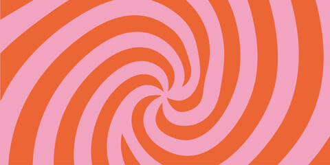 Playful Candy-Inspired Spiral Design Featuring Bold Pink and Orange Hues, Offering a Retro and Psychedelic Backdrop for Creative Graphics and Web Elements