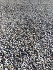 夏の朝日のあたる田舎の月極駐車場の地面