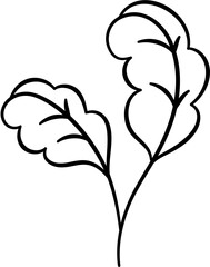 Obraz premium simple leaves doodle outline
