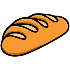 Brown Bread Loaf Illustration Vector