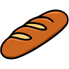 Brown Baguette Illustration Vector
