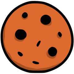 Brown Chocolate Chip Cookie Illustration Vector