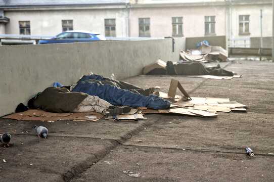 Bad habits like gambling, drugs and alcohol will surely bring you to the bottom of society. You sleep in a sleeping bag like a homeless person under a bridge. You lie on a cardboard box. morning