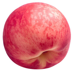 Japaness Peach, Hakuho pink Peach on white background, Peach premium fruit isolate on white PNG File..