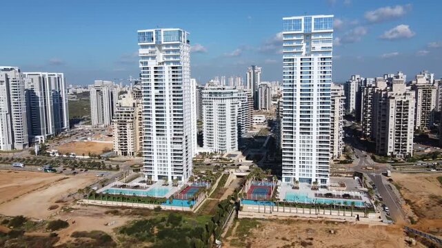 Ramat Poleg Netanya , Israel. Aerial view 