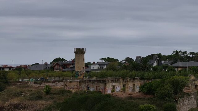 Fuerte de la Galea o Castillo del Pr&iacute;ncipe en la r&iacute;a del Nervi&oacute;n, Guecho, Vizcaya Pa&iacute;s Vasco