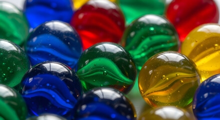 Vibrant Macro Image of Polished Glass Spheres with Soft Lighting