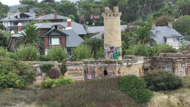 Fuerte de la Galea o Castillo del Pr&iacute;ncipe en la r&iacute;a del Nervi&oacute;n, Guecho, Vizcaya Pa&iacute;s Vasco