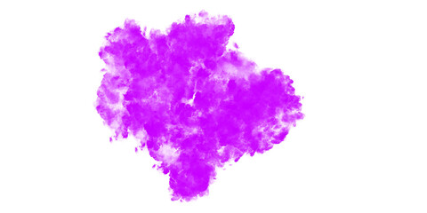 Purple Smoke Cloud, Abstract Magic Vapor or Powder Explosion on Transparent Background
