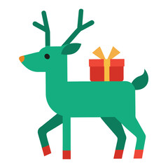 christmas reindeer with gift boxes