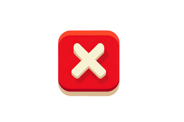 Obraz premium Red Cross Mark on Beige Square Button