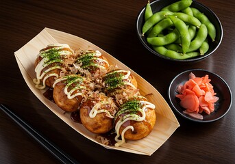 Takoyaki dish arrangement