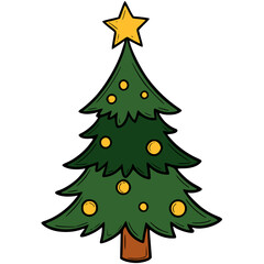Christmas Tree Cartoon Illustration