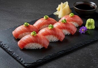 Tuna sushi set restaurant style
