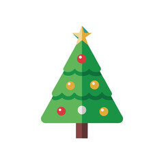 Christmas Tree Icon Vector Illustration – Festive Holiday Decoration