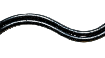 Black Wavy Tube Against Black Background