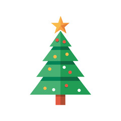 Christmas Tree Icon Vector Illustration – Festive Holiday Decoration