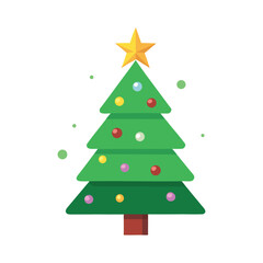 Christmas Tree Icon Vector Illustration – Festive Holiday Decoration