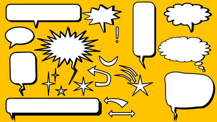 set of comic speech bubbles chat Balloon 