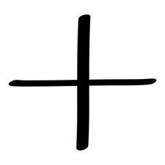 black plus sign illustration 