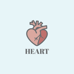 Anatomical Heart Illustration with Bold Typography