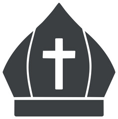 Obraz premium Iconic Religious Symbol of Bishop's Mitre with Cross