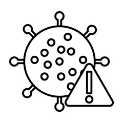 virus warning line icon