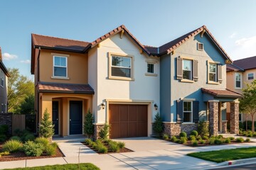 Exploring the Diverse and Unified Architecture of a Vibrant HOA Community: a Stunning Photo Series of Interconnected Homeowner Houses