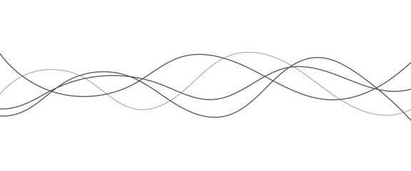 Vector abstract wave thin line art striped graphic