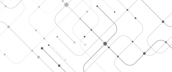 Fototapeta premium Vector abstract digital technology with geometric with crossed lines and dots.